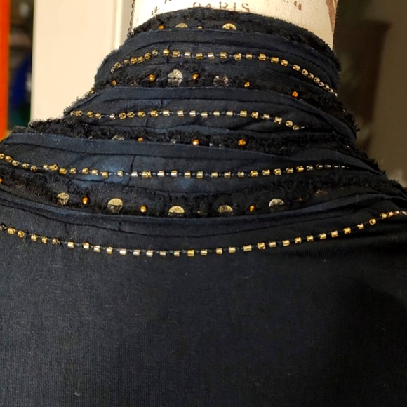 BKE Boutiques Ombre Beaded Silk Blend Open Front Cardigan SZ: Small - Picture 7 of 11